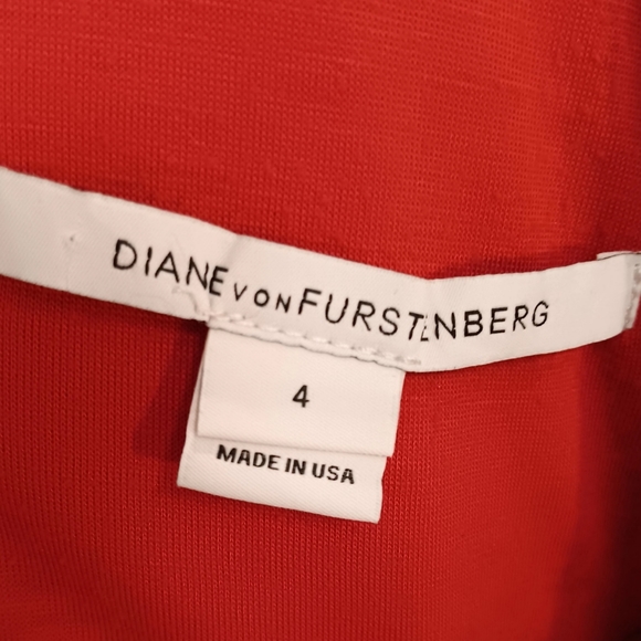 Diane Von Furstenberg Red Lace Dress Size 4 - Picture 3 of 10